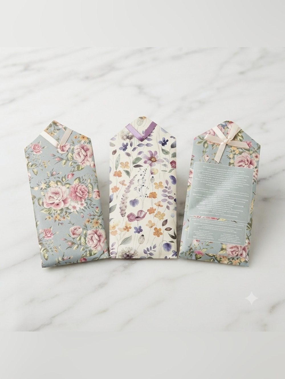 Set of 3 GC Fragrance Scented Sachet Packets Floral Print and Scent